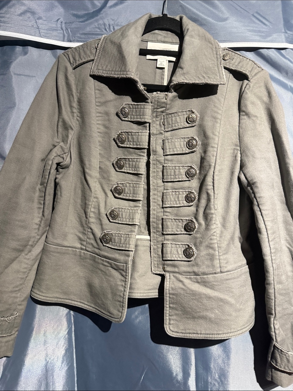 Banana Republic Gray Military-Style Button Jacket